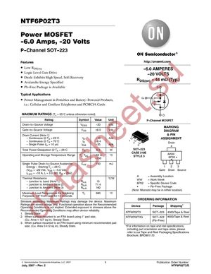 NTF6P02T3G datasheet  